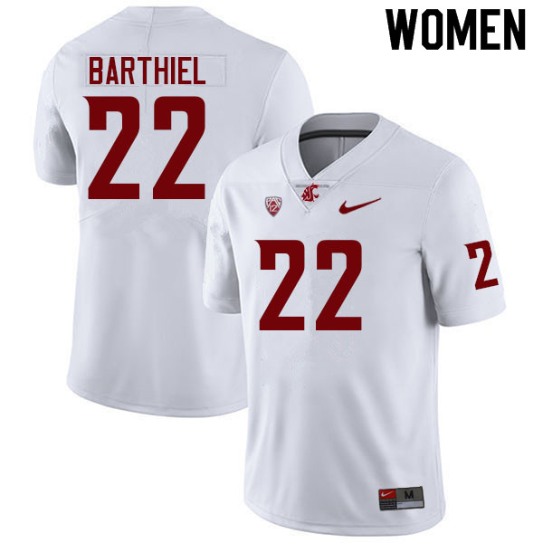 Women #22 Gavin Barthiel Washington State Cougars College Football Jerseys Sale-White